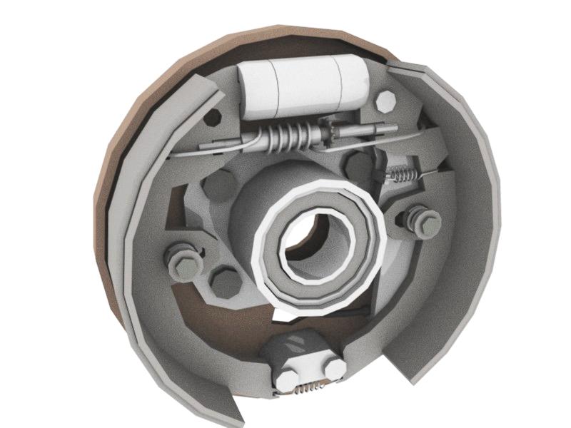 A 3d render of a drum brake